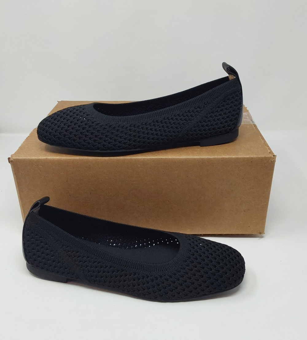 Violet & Red Women’s Black Knit Ballet Flats Slip On Comfort Shoes Size 7
